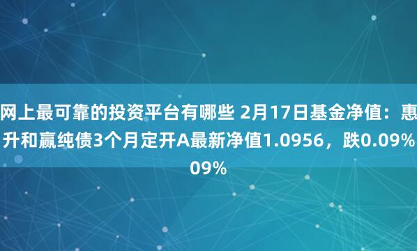 网上最可靠的投资平台有哪些 2月17日基金净值：惠升和赢纯债3个月定开A最新净值1.0956，跌0.09%